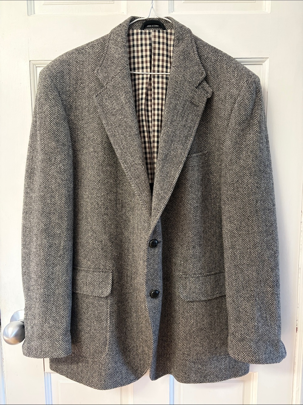 Lauren Ralph Lauren herringbone grey wool sport jacket blazer men’s size 42R
